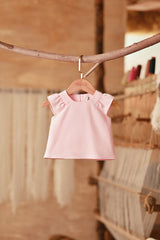 The Asal Kita Babies Kurung Raglan Top - Coral Blush