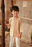 The Asal Kita 3/4 Sleeve Kurta - Sand Canvas