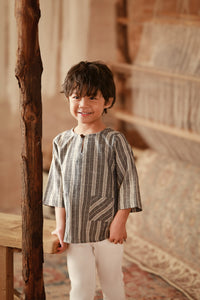 The Asal Kita 3/4 Sleeve Kurta - Denimline