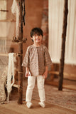 The Asal Kita 3/4 Sleeve Kurta - Wood Finebox