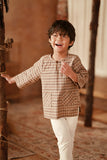 The Asal Kita 3/4 Sleeve Kurta - Wood Finebox
