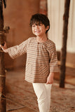 The Asal Kita 3/4 Sleeve Kurta - Wood Finebox