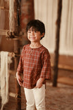 The Asal Kita 3/4 Sleeve Kurta - Auburn Finebox