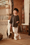 The Asal Kita 3/4 Sleeve Kurta - Linea Steel