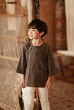 The Asal Kita 3/4 Sleeve Kurta - Linea Steel