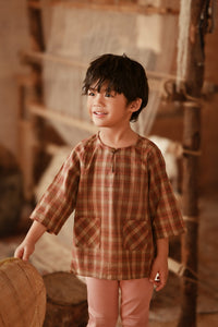 The Asal Kita 3/4 Sleeve Kurta - Brick Canvas