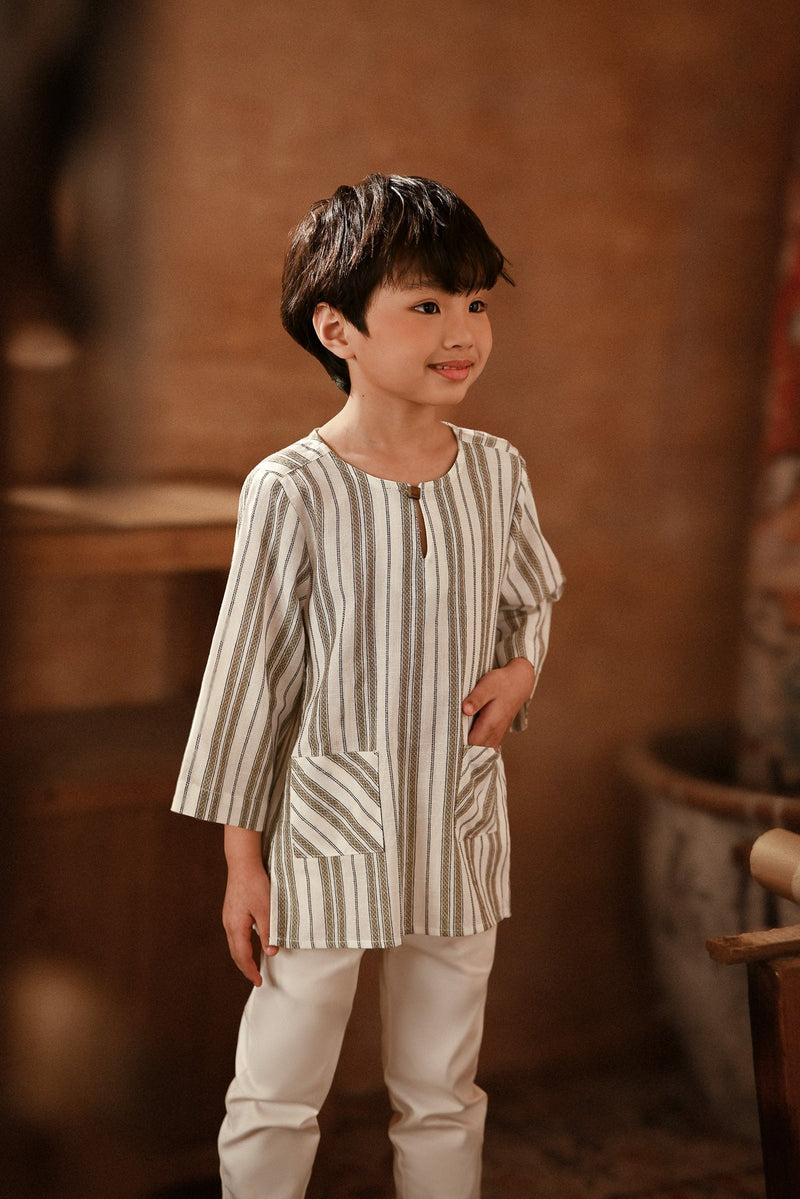 The Asal Kita 3/4 Sleeve Kurta - Olivine