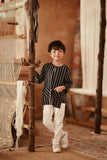 The Asal Kita 3/4 Sleeve Kurta - Phantom Stripe