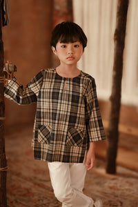 The Asal Kita 3/4 Sleeve Kurta - Blue Tartan