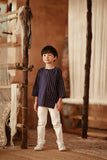 The Asal Kita 3/4 Sleeve Kurta - Navy Plus