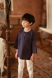 The Asal Kita 3/4 Sleeve Kurta - Navy Plus
