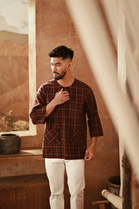 The Asal Kita Men 3/4 Sleeve Kurta - Somerset