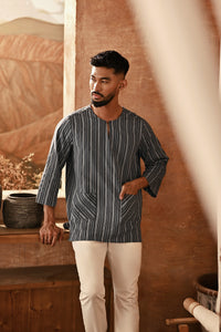 The Asal Kita Men 3/4 Sleeve Kurta - Grislyn