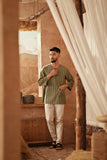 The Asal Kita Men 3/4 Sleeve Kurta - Mossryn