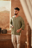 The Asal Kita Men 3/4 Sleeve Kurta - Mossryn