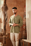 The Asal Kita Men 3/4 Sleeve Kurta - Mossryn