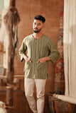 The Asal Kita Men 3/4 Sleeve Kurta - Mossryn