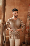 The Asal Kita Men 3/4 Sleeve Kurta - Moss Square