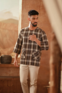 The Asal Kita Men 3/4 Sleeve Kurta - StitchBound