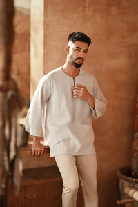 The Asal Kita Men 3/4 Sleeve Kurta - Aureline