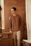 The Asal Kita Men 3/4 Sleeve Kurta - Brick Canvas