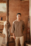 The Asal Kita Men 3/4 Sleeve Kurta - Plummy Plaid