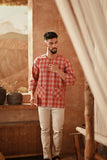 The Asal Kita Men 3/4 Sleeve Kurta - RedMatrix