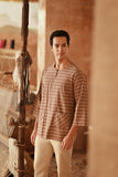 The Asal Kita Men 3/4 Sleeve Kurta - Sienna Plaid