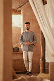 The Asal Kita Men 3/4 Sleeve Kurta - Stone Canvas