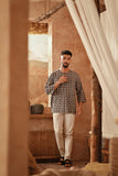 The Asal Kita Men 3/4 Sleeve Kurta - Stone Canvas