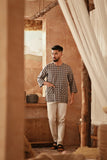 The Asal Kita Men 3/4 Sleeve Kurta - Stone Canvas