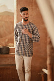 The Asal Kita Men 3/4 Sleeve Kurta - Stone Canvas