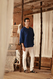 The Asal Kita Men 3/4 Sleeve Kurta - Linea Bleu