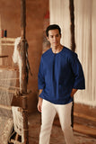 The Asal Kita Men 3/4 Sleeve Kurta - Linea Bleu