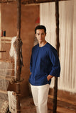 The Asal Kita Men 3/4 Sleeve Kurta - Linea Bleu