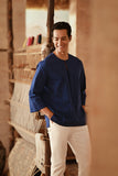The Asal Kita Men 3/4 Sleeve Kurta - Linea Bleu