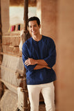 The Asal Kita Men 3/4 Sleeve Kurta - Linea Bleu
