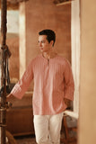 The Asal Kita Men 3/4 Sleeve Kurta - Peach Grain