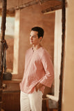 The Asal Kita Men 3/4 Sleeve Kurta - Peach Grain