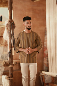 The Asal Kita Men 3/4 Sleeve Kurta - Forest Wideframe