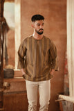 The Asal Kita Men 3/4 Sleeve Kurta - Forest Wideframe