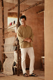 The Asal Kita Men 3/4 Sleeve Kurta - Oat Grain