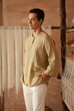 The Asal Kita Men 3/4 Sleeve Kurta - Oat Grain