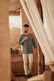 The Asal Kita Men 3/4 Sleeve Kurta - Green Regal
