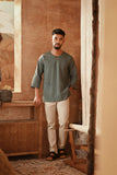 The Asal Kita Men 3/4 Sleeve Kurta - Green Regal