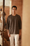 The Asal Kita Men 3/4 Sleeve Kurta - Linea Steel