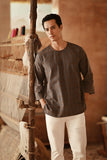 The Asal Kita Men 3/4 Sleeve Kurta - Linea Steel