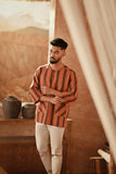 The Asal Kita Men 3/4 Sleeve Kurta - Sunset Wideframe