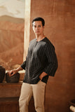 The Asal Kita Men 3/4 Sleeve Kurta - Bloom Line