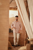 The Asal Kita Men 3/4 Sleeve Kurta - Peanut Regal